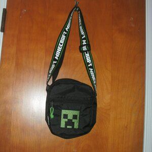 Minecraft Crossbody Bag Purse Video Game Carrying Case Black Black Green Mojang